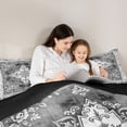 thumbnail image 4 of Homewish Vintage Bohemian Mandala Floral Full Size Comforter Sets,Gray Gradient Bedding Comforter Set,Black Reversible,3pcs,1 Comforter and 2 Pillowcases, 4 of 7