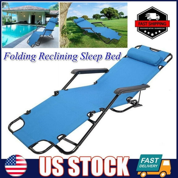 Clearance! Outdoor Padded Adjustable Zero Gravity Folding Reclining Lounge Chair with Pillow