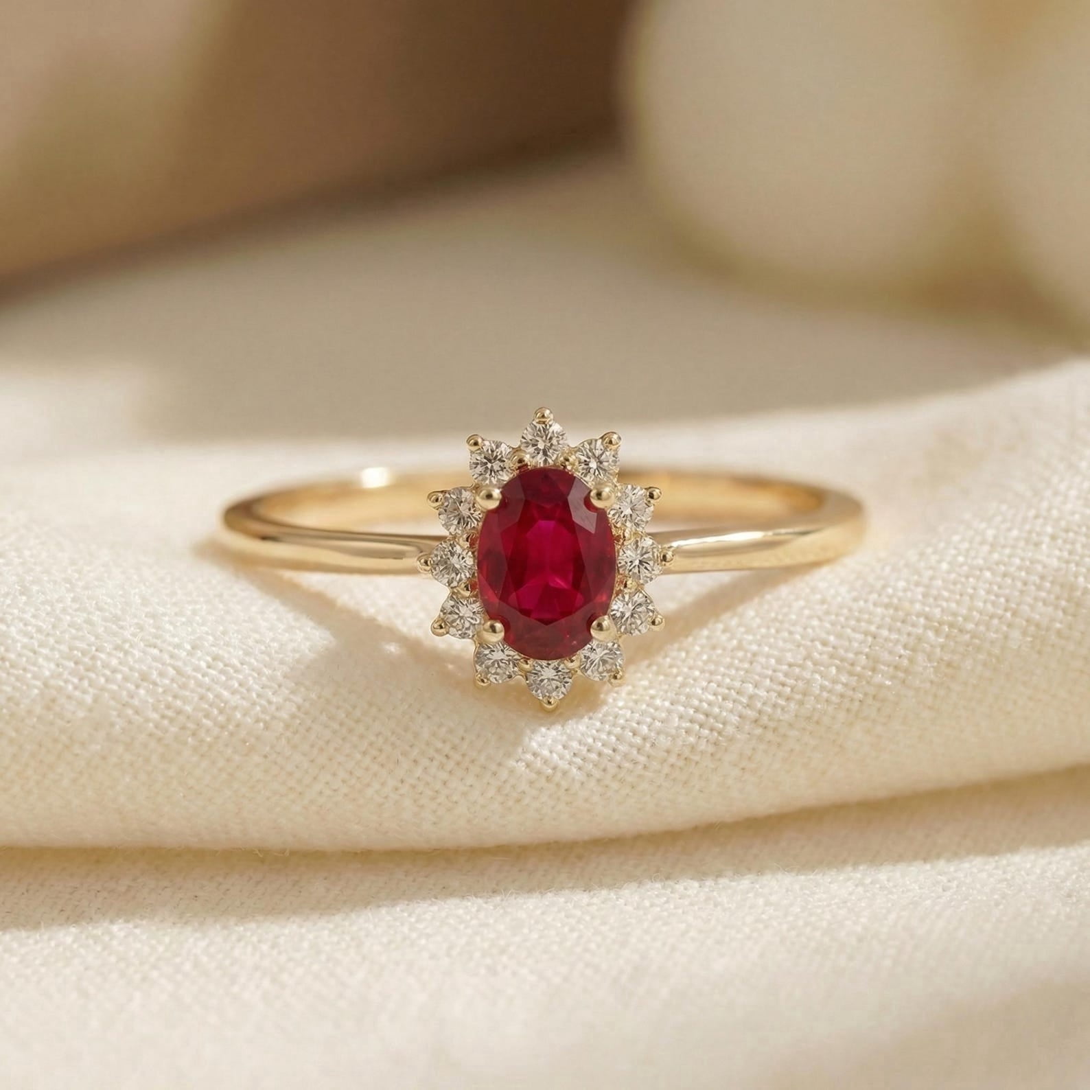 Radheyma Gemstone Ring for Women and Men Oval Cut Promise Ring Fashion Jewelry