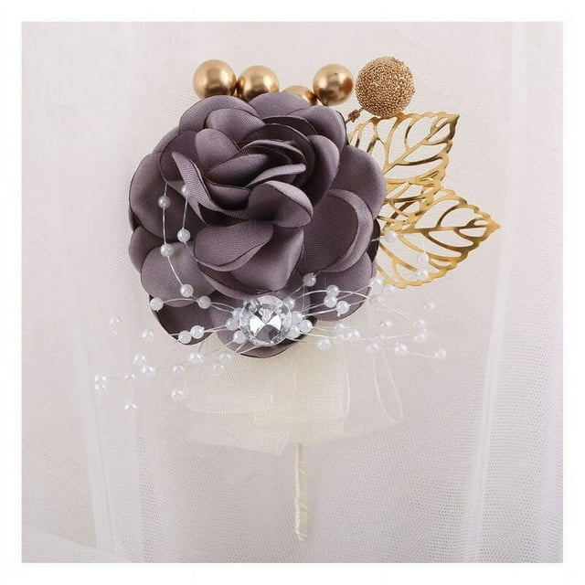 Faux Pearl Wrist Flower Adjustable Stunning Wedding Accessory Fade-less Beautiful Wrist Flower Wedding Supply