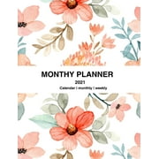 2021 monthly Planner - Pretty Simple Planners - Navy Floral monthly Planner - Academic Planner 2021 Weekly & Monthly Planner. Size 8.5" x 11" (Paperback)