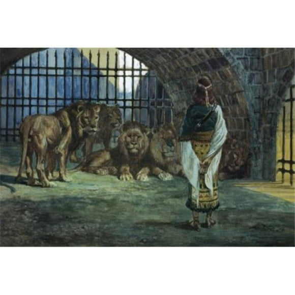 Posterazzi SAL999361 Daniel in the Lions Den James Tissot 1836-1902 French Jewish Museum New York Poster Print - 18 x 24 in.