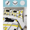 thumbnail image 4 of Yellow Black Geometric Twin Size Down Alternative Comforter, Lightweight Comforter Quilt Bedding Set with Pillow Shams Modern Simple Abstract Art All Seasons Bed Comforter Duvet Insert 68"x86", 4 of 7