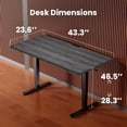 thumbnail image 3 of Height Adjustable Electric Standing Desk, 44 x 24 Inches Sit Stand Desk with Memory Function, Grey, 3 of 9