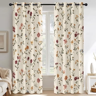 Vintage Floral Blackout Curtains For Living Room Bedroom, Country ...