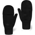 thumbnail image 1 of Guantes de invierno sin dedos Manoplas de lana convertibles para hombres y mujeres - Guante de nieve de punto térmico cálido para clima frío, 1 of 3
