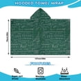 thumbnail image 2 of Math Equations Science Symbols Green Pattern Hooded Bath Towel，50"x30" for Ages 3 To 12 Kids, Quick Dry Lightweight Soft Microfiber Hood Beach Towel Cover Up for Kids, 2 of 7