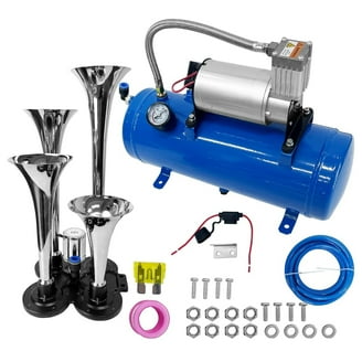FARBIN Truck Air Horn 150dB Train Horn 12V 4 Trumpet Car Horn for Truck Super Loud Air Horn with Compressor for Vehicle Car Pickup Jeep SUV Boat FARBIN Truck Air Horn 150dB Train Horn 12V 4 Trumpet Car Horn for Truck Super Loud Air Horn with Compressor for Vehicle Car Pickup Jeep SUV Boat