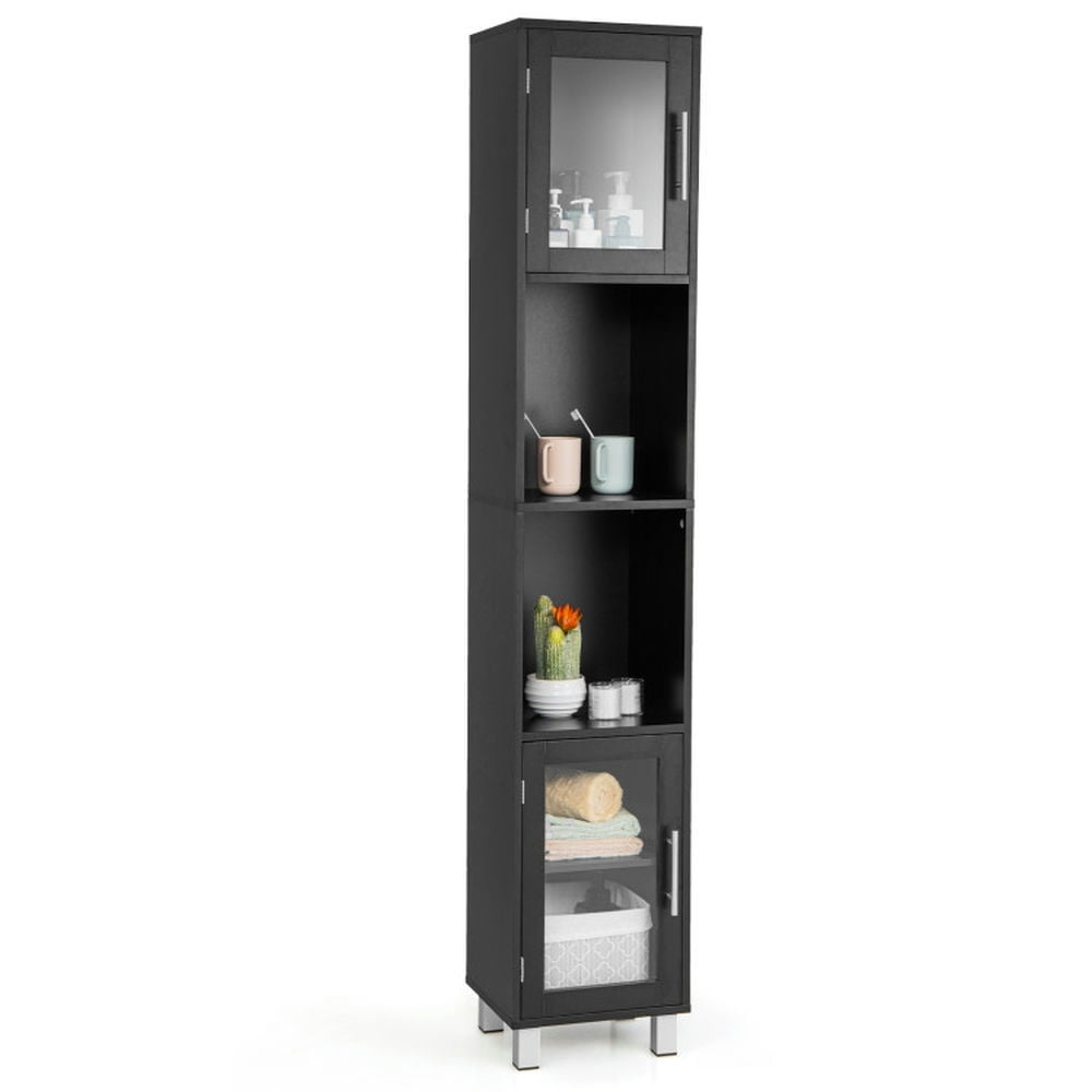 Finihen Bathroom Storage Cabinet, Bathroom Floor Cabinet, 71 Inch Tall Tower Bathroom Storage Cabinet and Organizer Display Shelves, for Bedroom, Black Finihen Bathroom Storage Cabinet, Bathroom Floor Cabinet, 71 Inch Tall Tower Bathroom Storage Cabinet and Organizer Display Shelves, for Bedroom, Black