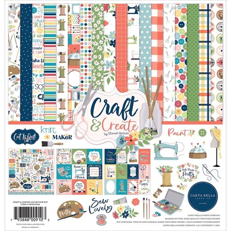 UPC: 0793888009103 | Carta Bella Paper Company Craft & Create Collection Kit Paper  Multi   12-x-12-Inch