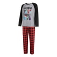 thumbnail image 3 of Qiylii Christmas Parent-child Pajamas Set, Letter Print T-shirt + Plaid Pants, 3 of 9