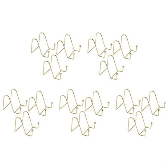 15 Pack Plate Stand for Display Gold Iron Easel Plate Holder Display Stand Metal Frame Holder for Photo Decor Plate Bowl