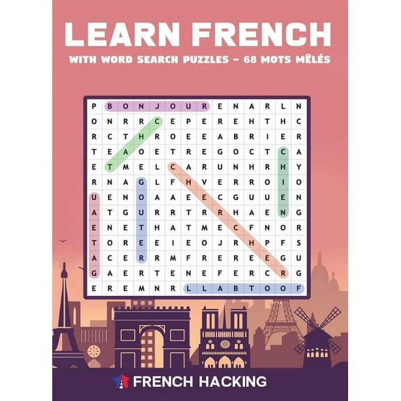 Learn French With Word Search Puzzles - 68 Mots MÃªlÃ©s, (Hardcover)
