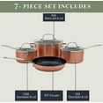 NuWave 7pc Non Stick Cookware Set, G10 Healthy Duralon Blue Glass Lid with Pots, Pans & Works on