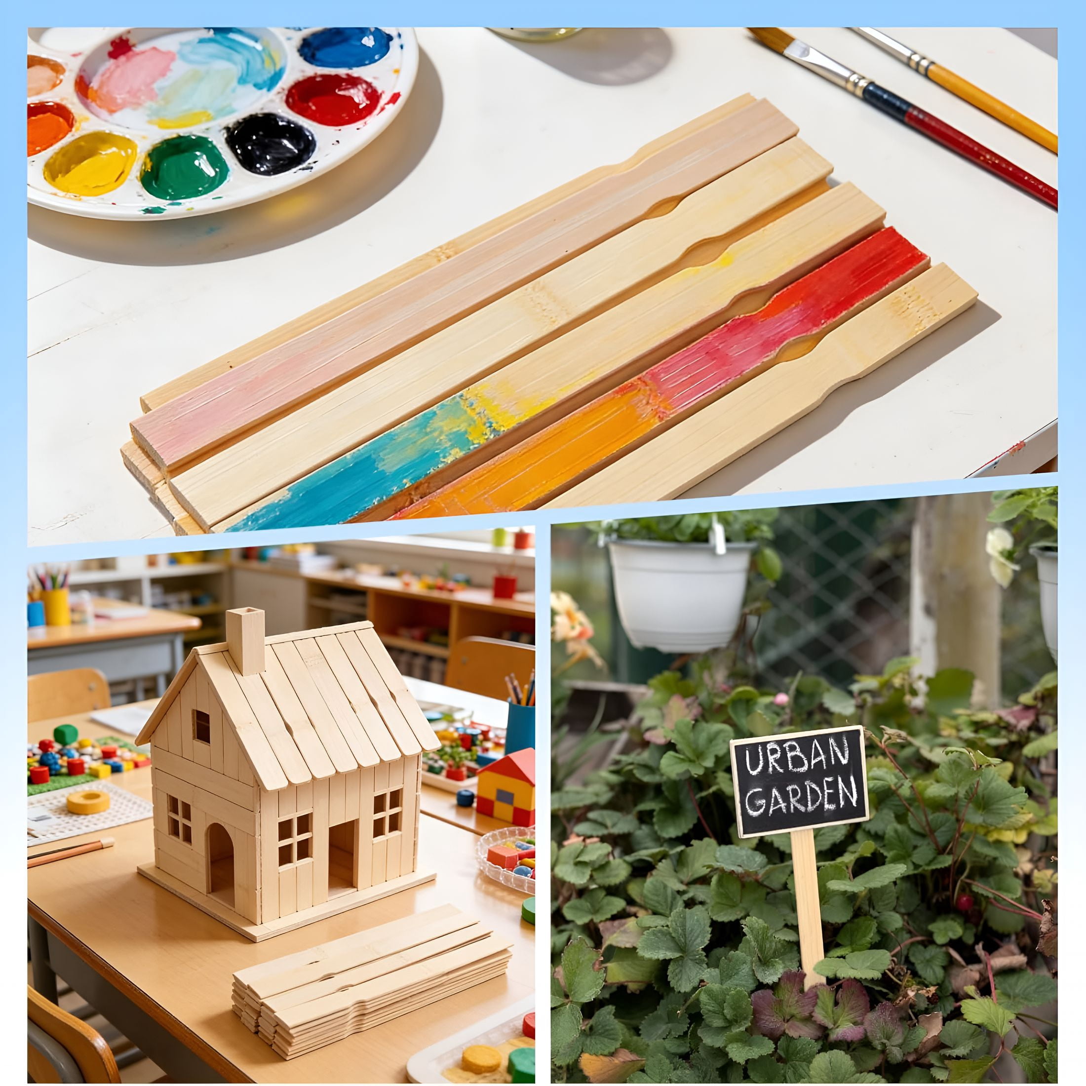 CCOCC 120 Pack 12 Inch Wooden Paint Stir Sticks-Multi-Purpose Paint Stirrers for Mixing Paint,Garden Markers,Library Labels&Craft Projects,Durable Unfinished Wood Stir Sticks
