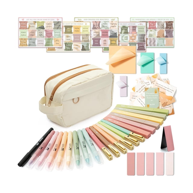 Kit para llevar un diario bíblico Mr. Pen Bible Study con rotuladores y rotuladores