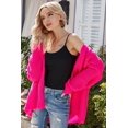 thumbnail image 3 of BeautyIn Autumn and Winter New Solid Color Long Top with Long Sleeve Striped Knit Cardigan, 3 of 3