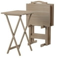 thumbnail image 5 of Linon Acacia Wood Five Piece Tray Table Set with Planked Distressed Top in Gray, 5 of 20
