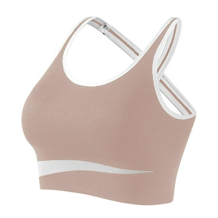 Pavied Sports Bra Padded Sports Bras Sports Bras High Support Breathable Air Bra 2025 Women s Summer Workout Tank Top Crop Top Sleeveless Athletic Top Seamless Bras Built In Bra Tank Tops Brown S