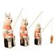 thumbnail image 1 of 3 piezas de estatuas de gatos, figuras decorativas, adornos creativos de madera para mesa. Blanco Naranja, 1 of 9