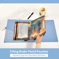 thumbnail image 5 of 2 Pack Pencil Bag 9.84x6.1 Inch 3-Ring Page Turning Folder Zipper Pencil Case Pencil Bag Page Turning File Bag Cute Cat with Big Eyes, 5 of 6