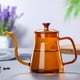 thumbnail image 3 of Tetera de acero inoxidable de 600 ml para café, tetera para verter sobre el café, tetera de goteo manual para té ámbar 600ml, 3 of 9