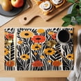 thumbnail image 2 of Country Flower Placemats Set of 6, Rustic Watercolor Orange Yellow Floral Black Leaf Plant Linen Texture Non-Slip Place Mats Washable Table Mats for Kitchen Dining Table Decorations Indoor/Outdoor, 2 of 9
