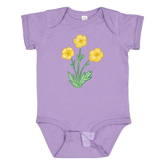 Inktastic Yellow Buttercup Flowers Boys or Girls Baby Bodysuit