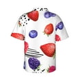thumbnail image 3 of Juicy Berry Raspberry Hawaiian Shirts For Men, Summer Short-Sleeve Relaxed-Fit Button-Down Shirts Medium, 3 of 9