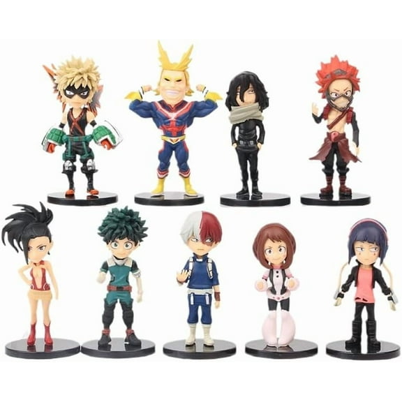 New Deku, Bakugo, Hiro Shotaro Figure, 9pieces q Version Action Figures 8cm/3.1inch Anime Character Statue Model Desktop Decoration Ornament Gifts