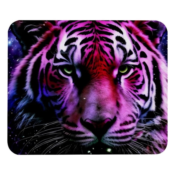 PhooArto Comfortable Mouse Pad Purple Galaxy Tiger Head Desktop Mousepad , 21 x 25 cm Mouse Mat, Non-Slip Rubber Base, Improves Speed and Precision