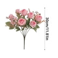 thumbnail image 3 of Ramo de flores artificiales Rosa y peonía crisantemo, decoración para bodas en casa, tela de seda de larga duración, tallos flexibles, exposición interior de oficina, 30cm, 3 of 8