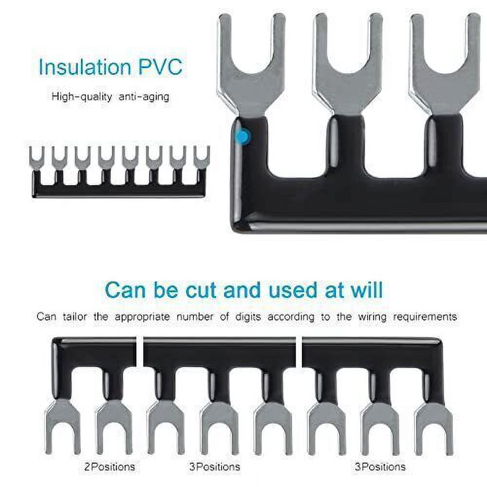5 Pcs 600V 25A 8P Dual Row Barrier Terminal Block + 10 x Terminal Stripes
