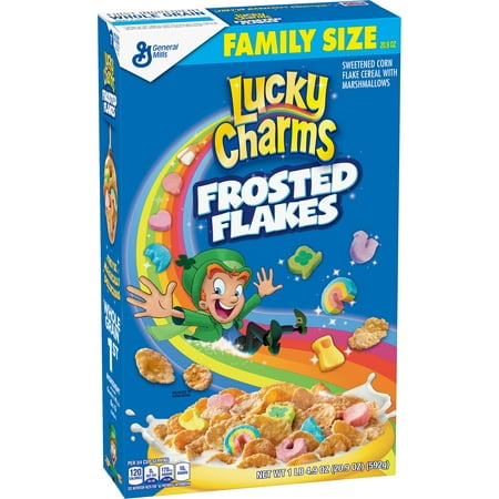 (2 Pack) Lucky Charms Frosted Flakes, 20.9 oz