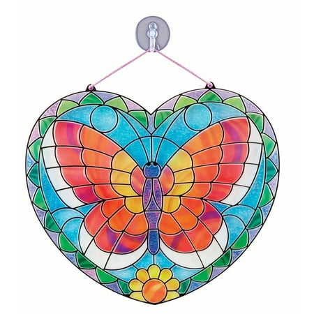 Melissa & Doug Created by Me! Peel-and-Press Stained Glass Butterfly Craft Kit