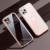 Dteck Clear Case for iPhone 14 Pro Max Plating Bumper Anti-Yellow Transparent Protective Cover Shockproof Slim Thin Cover for Apple iPhone 14 Pro Max 6.7 inch 2022, Pink