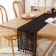 thumbnail image 2 of Elegant Cotton Linen Table Runner for Dining and Dessert Tables Beige White, 2 of 10