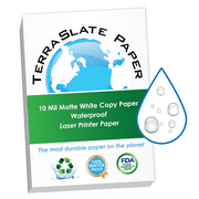 TerraSlate Paper 10 MIL Waterproof Laser Printer/Copy Paper 8.5" x 11", 25 sheets