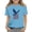Blue, variant on Girls Patriotic American Flag Eagle T-Shirt 4th of July Blue Independence Day Top for Kids,Size 4-5 T