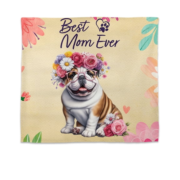 Best English Bulldog Mom Ever Happy Mother's Day Tapestry Dog Lover Gifts Idea Wall Hanging Backdrop Home Decor - 02002