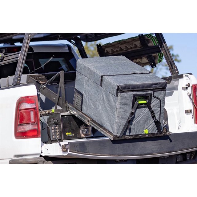 Ironman 4x4 Refrigerator/Freezer Slide Tray IFRIDGESLIDE045 Refrigerator/Freezer Slide Tray; 352 Pound Max Weight; Bearing Slide; Painted; Black; Steel; With Gas Strut For Tilt Assist