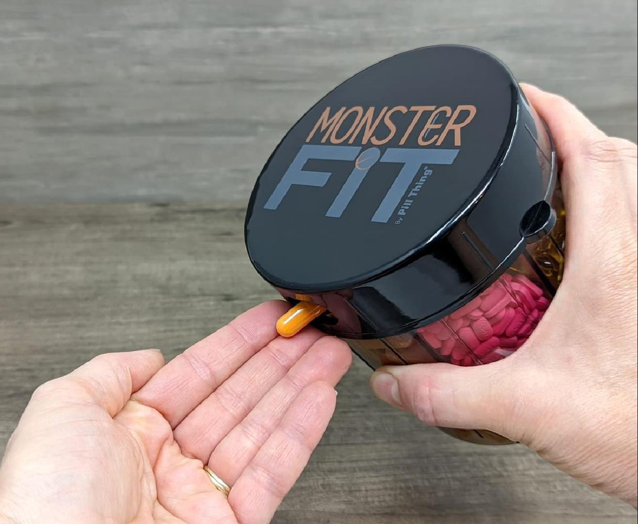 Pill Thing Monster & Monster Jr Supplement Medication Dispensers with Labels