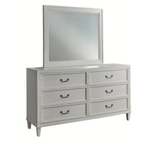 American Woodcrafters Dunescape 68"W Wood Dresser and Mirror in White