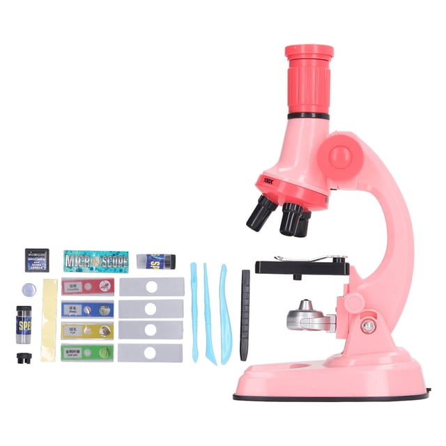 Microscopio de juguete educativo para laboratorio biológico, microscopio de juguete para niños, color rosa