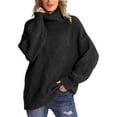 thumbnail image 1 of xiaxaixu Chandail Mignon à Col Roulé pour Femmes Couleur Unie Manches Longues chandail Tricoté pour Automne Mode Urbaine Chaud, 1 of 7