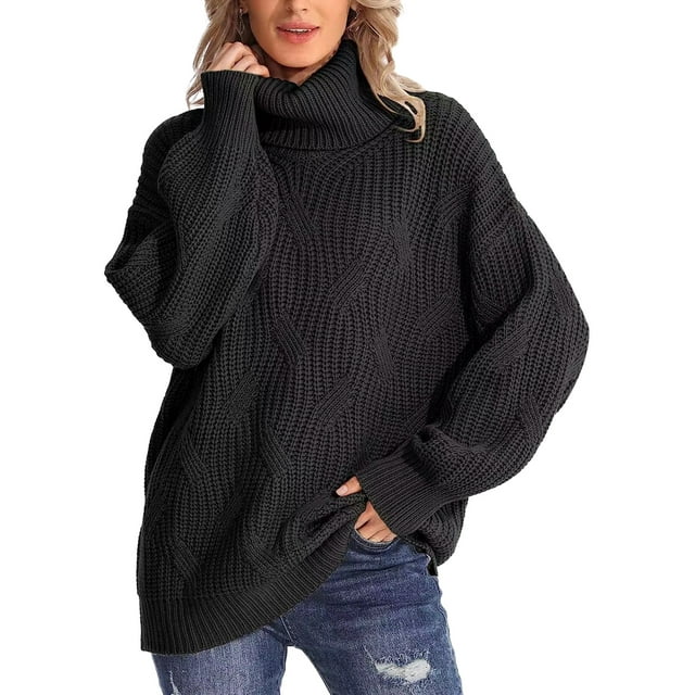 xiaxaixu Chandail Mignon à Col Roulé pour Femmes Couleur Unie Manches Longues chandail Tricoté pour Automne Mode Urbaine Chaud