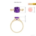 thumbnail image 4 of ANGARA Natural Claw-Set Cushion 2.2 ct Amethyst Solitaire Engagement Ring in 14K Yellow Gold for Women (Size-8mm) | February Birthstone, Anniversary, Jewelry Gift for Women | Natural Amethyst Ring, 4 of 8
