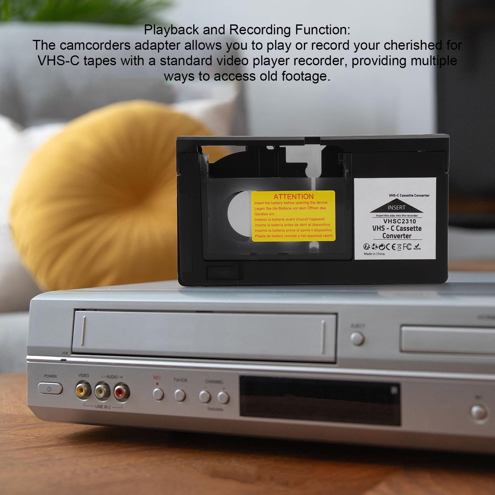 Vcr Player For Vhs Tapes Tape Player VHS C Cassette Adapter, Suitable ...