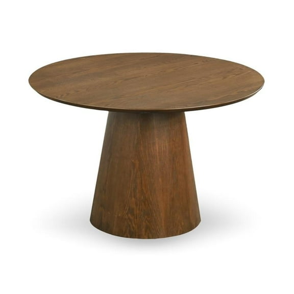 Brixton Solid Wood Round 35.4" Dining Table in Walnut