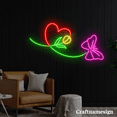 thumbnail image 3 of Craftnamesign Heart Flower Butterfly Neon Sign for Bedroom Living Room Wall Art, 3 of 4